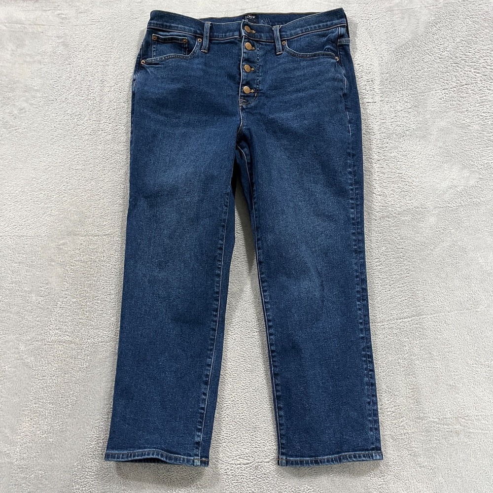 J. CREW Women's Essential Straight Stretch Button Fly Jean 32 High Rise 34x26